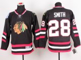 Reebok Chicago Blackhawks SMITH 28 black nhl Jersey