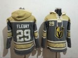 2017 Vegas Golden Knights #29 Marc Andre Fleury gray beige hockey Hooded Sweatshirt