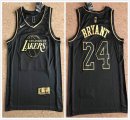 Los Angeles Lakers #24 Kobe Bryant black gold basketball jersey-XD