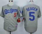 Los Angeles Dodgers #5 Corey Seager gray Cool Base Stitched Baseball jersey