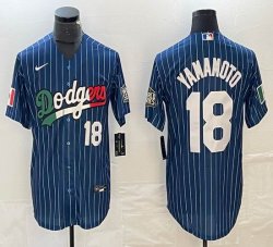 Nike Los Angeles Dodgers #18 Yoshinobu Yamamoto blue throwback majestic baseball jerseys 08