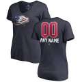 Women's Anaheim Ducks Fanatics Branded Navy Personalized Name and Number Banner Wave V-Neck T-Shirt