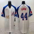 Nike Atlanta Braves #44 Hank Aaron white majestic baseball jerseys city version 02