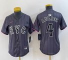 Women Nike New York Mets #4 Yordan Alvarez gray majestic majestic baseball jerseys city version