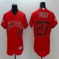 Los Angeles Angels #27 Mike Trout red majestic baseball jersey-BD 01