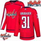 Custom Adidas Washington Capitals #31 Grubauer red hockey Champion version