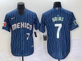 2023 World Cup Mexico #7 Julio Urias blue majestic baseball jerseys 47