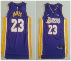 Nike Los Angeles Lakers #23 LeBron James purple basketball jersey-TY