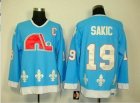 Quebec Nordiques #19 Joe Sakic Blue NHL jersey