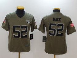 Youth Nike Oakland Raiders 52 Khalil Mack green USA flag Color Rush Limited Jersey