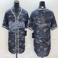 Nike Los Angeles Dodgers blank gray camo baseball Jerseys Joint name -BD 02