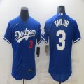 Nike Los Angeles Dodgers #3 Chris Taylor blue Flexbase Authentic Collection jersey-BD