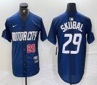 Nike Detroit Tigers #29 Tarik Skubal blue Majestic baseball jerseys city version 02