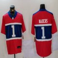 New York Giants #1 Malik Nabers Nike Century Red Alternate Player Game Jersey