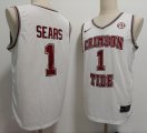 Alabama Crimson Tide #1 Mark Sears Basketball White Throwback basketball jerseys