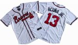 Men's Atlanta Braves 13# Ronald Acuna Jr. Nike White Home Replica Player Name Jersey