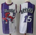 Toronto Raptors 15# Vince Carter white purple throwback NBA jersey