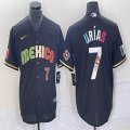 2023 World Cup Mexico #7 Julio Urias black majestic baseball jerseys 225