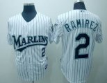 Florida Marlins #2 Hanley Ramirez White MLB Jerseys (blue strip)