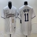 Nike New York Yankees #11 Volpe white majestic baseball Jerseys Joint name 02