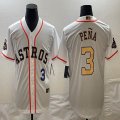 Nike Houston #3 Jeremy Pena white gold majestic baseball jerseys-BD 02