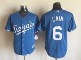 Kansas City Royals #6 Lorenzo Cain Blue majestic baseball jersey