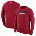 Men's Houston Texans Nike Red Sideline Legend Staff Performance Long Sleeve T-Shirt