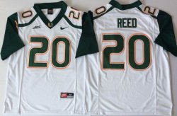 2018 Miami Hurricanes #20 Ed Reed white college football jersey-PNS