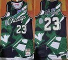 Chicago Bulls #23 Michael Jordan green black Throwback nba basketball jerseys -XD