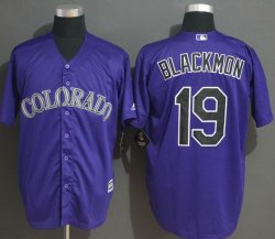 Colorado Rockies #19 Blackmon purple majestic baseball jersey