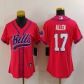 Youth Buffalo Bills 17# Josh Allen red nike baseball jerseys Joint name-BD