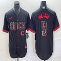 Nike Cincinnati Reds #9 Mclain black majestic baseball jerseys Joint name-BD 04