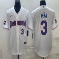 2023 World Cup Dominican Republic's #3 Jeremy Pena white majestic baseball jerseys