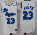 Nike Los Angeles Lakers #23 LeBron James white basketball jersey -S8