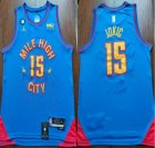 Jordan Logo Denver Nuggets #15 Nikola Jokic blue red nba basketball jersey-XD