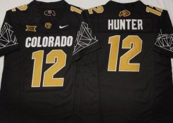 Colorado Buffaloes #12 Travis Hunter Black College Football Jersey-PNS