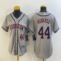 Women Nike Houston Astros #44 Yordan Alvarez gray majestic baseball jerseys-BD