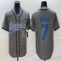 Nike Los Angeles Dodgers #7 Julio Urias Hemp Gray majestic baseball Jerseys Joint name 01