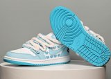 Women 2023 Air Jordan 1 basketball Shoes white skyblue 01