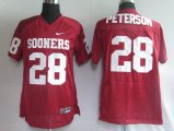 NCAA Sooners 28# Peterson Red Jerseys