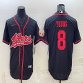 Nike San Francisco 49ers #8 Steve Young black baseball jerseys Joint name-BD