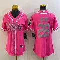 Women Nike Oakland Raiders #28 Josh Jacobs pink baseball jerseys Joint name-BD