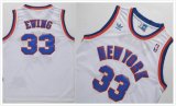 New York Knicks Patrick Ewing #33 white nba hockey Jersey