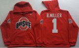 Ohio State Buckeyes Red #1 B.MILLER NCAA Hooded Sweatshirt