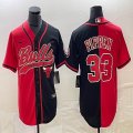 Nike Chicago Bulls #33 Scottie Pippen red black baseball jerseys Joint name-BD