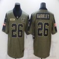 Nike Giants #26 Saquon Barkley green 2021 Salute to Service Limited Jersey