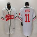 Nike San Francisco 49ers #11 Brandon Aiyuk white baseball jerseys Joint name-BD