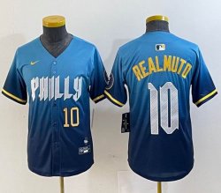 Nike Philadelphia Phillies #10 Realmuto skyblue majestaic baseball jersey city version-BD 01