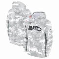 Seattle Seahawks Nike Arctic Camo 2024 Salute to Service Club Fleece Pullover Hoodie