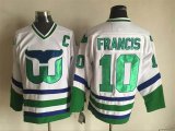 Hartford Whalers Ron Francis #10 white nhl hockey Jersey